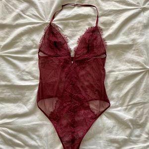 Victoria’s Secret Maroon Lace Teddy